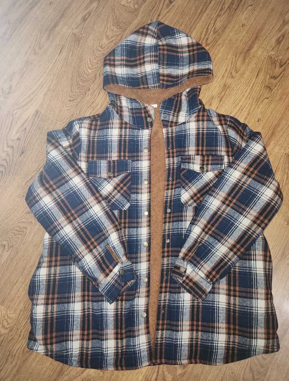 Women's Teddybear Lined Flannel Hooded Jacket